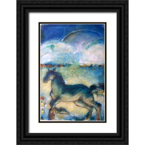 Horse in the Clouds Black Ornate Wood Framed Art Print with Double Matting by Hoffman, Kate