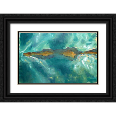 Horse Swimming Black Ornate Wood Framed Art Print with Double Matting by Hoffman, Kate