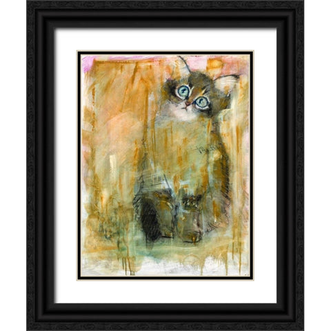 Kitty Black Ornate Wood Framed Art Print with Double Matting by Hoffman, Kate