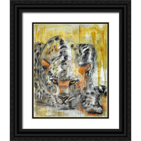 Big Cat Black Ornate Wood Framed Art Print with Double Matting by Hoffman, Kate