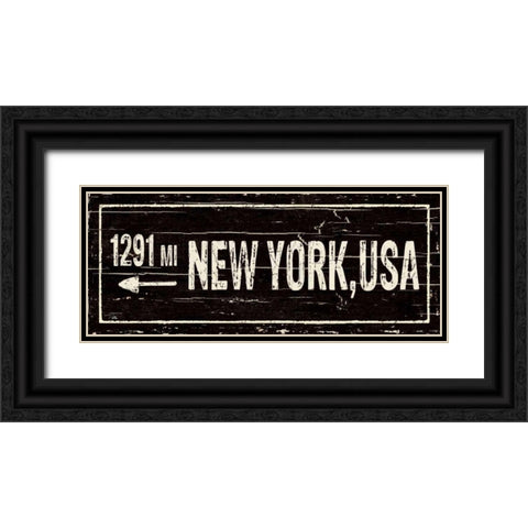 Destination Signs II Black Ornate Wood Framed Art Print with Double Matting by Pela Studio