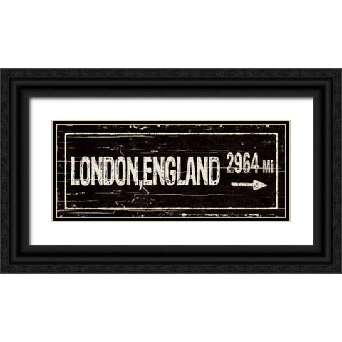 Destination Signs IV Black Ornate Wood Framed Art Print with Double Matting by Pela Studio