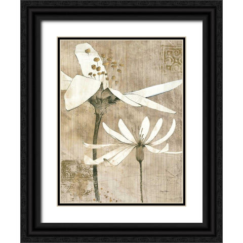 Pencil Floral II Black Ornate Wood Framed Art Print with Double Matting by Tillmon, Avery