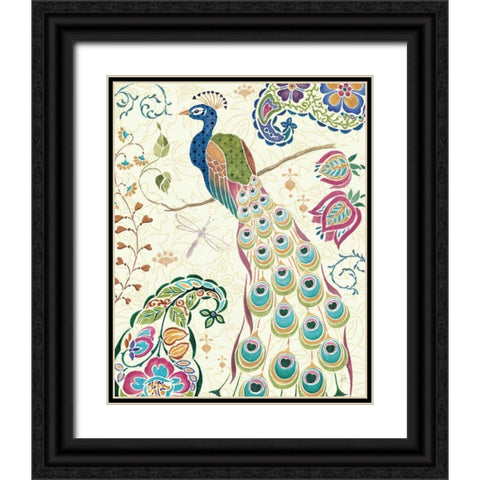 Peacock Fantasy III Black Ornate Wood Framed Art Print with Double Matting by Brissonnet, Daphne