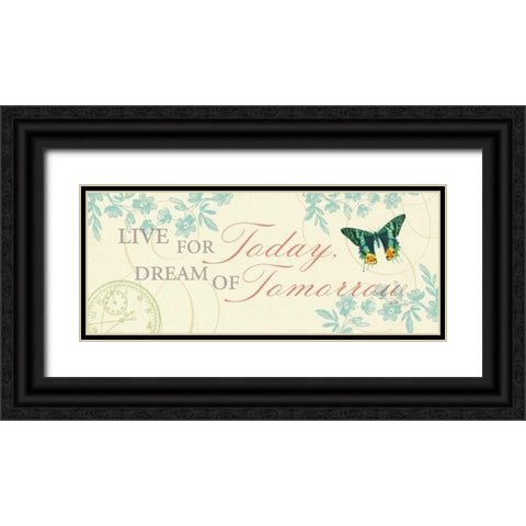 Time Flies III Black Ornate Wood Framed Art Print with Double Matting by Pela Studio