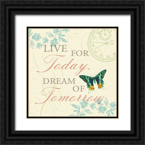 Time Flies III Black Ornate Wood Framed Art Print with Double Matting by Pela Studio