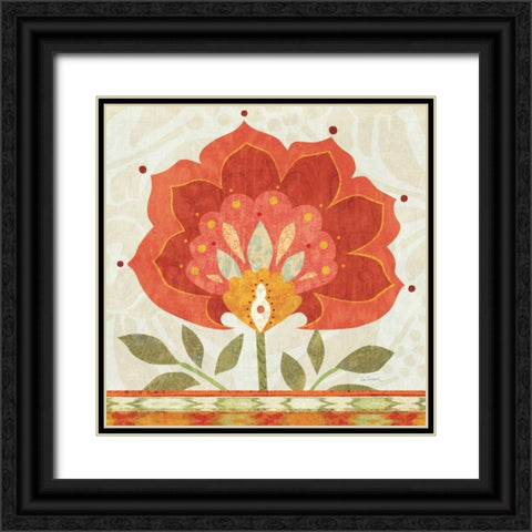 Ikat Bloom I Black Ornate Wood Framed Art Print with Double Matting by Schlabach, Sue