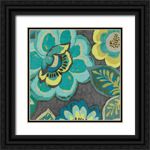 Floral Assortment I Black Ornate Wood Framed Art Print with Double Matting by Wild Apple Portfolio