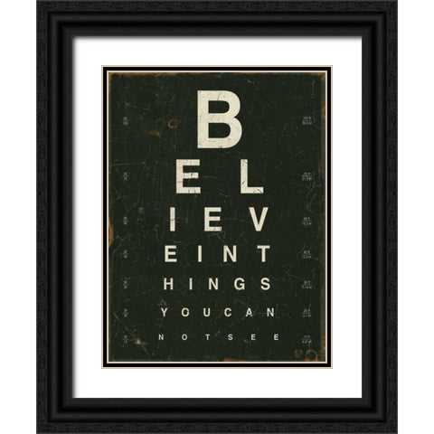 Eye Chart III Black Ornate Wood Framed Art Print with Double Matting by Pela Studio