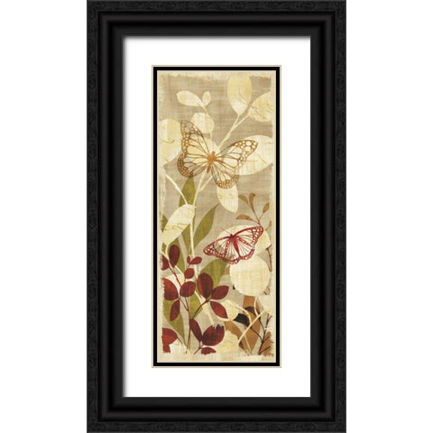 Warm Fluttering Panel I Black Ornate Wood Framed Art Print with Double Matting by Wild Apple Portfolio