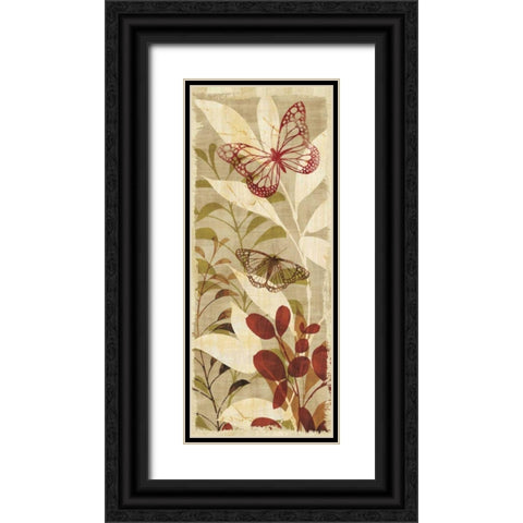 Warm Fluttering Panel II Black Ornate Wood Framed Art Print with Double Matting by Wild Apple Portfolio