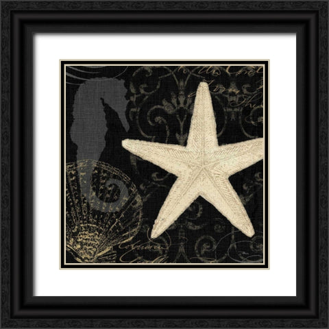 Coastal Moonlight I Black Ornate Wood Framed Art Print with Double Matting by Pela Studio