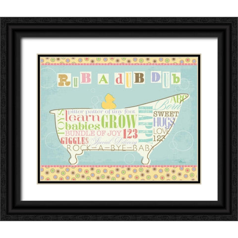 Tubby Time II Black Ornate Wood Framed Art Print with Double Matting by Pela Studio