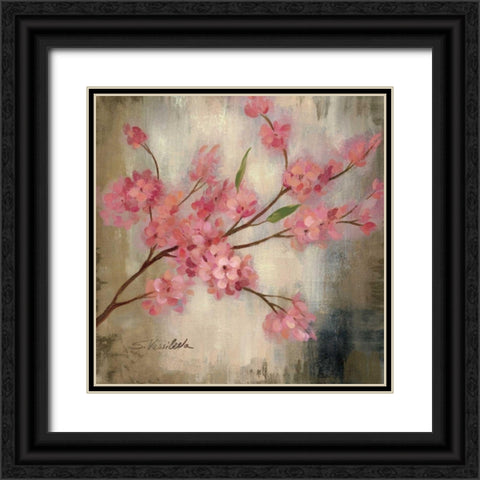 Cherry Blossom I Black Ornate Wood Framed Art Print with Double Matting by Vassileva, Silvia
