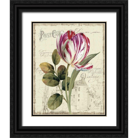 Garden View II - Tulip Black Ornate Wood Framed Art Print with Double Matting by Audit, Lisa