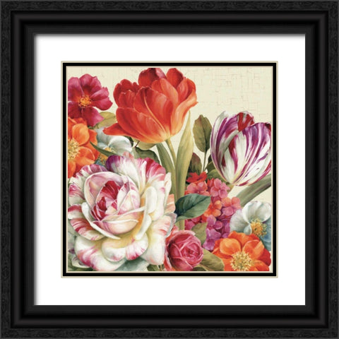 Garden View Tossed - Florals Black Ornate Wood Framed Art Print with Double Matting by Audit, Lisa