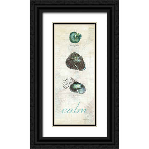 Touch of Blue Shells II Black Ornate Wood Framed Art Print with Double Matting by Pertiet, Katie