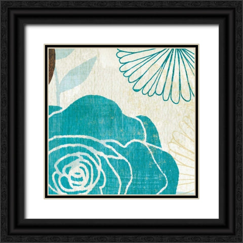 Floral Burst Square II Black Ornate Wood Framed Art Print with Double Matting by Mullan, Michael