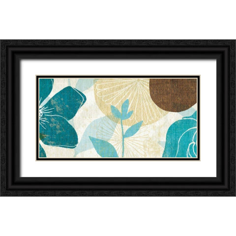 Floral Burst Panel I Black Ornate Wood Framed Art Print with Double Matting by Mullan, Michael