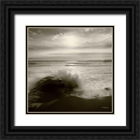 Tides and Waves Square I Black Ornate Wood Framed Art Print with Double Matting by Audit, Lisa