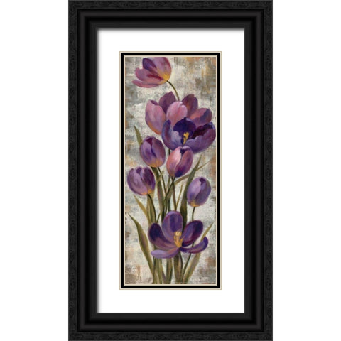 Royal Purple Tulips I Black Ornate Wood Framed Art Print with Double Matting by Vassileva, Silvia