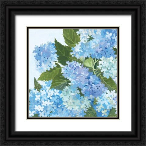Decorative Hydrangea I Black Ornate Wood Framed Art Print with Double Matting by Lovell, Kathrine