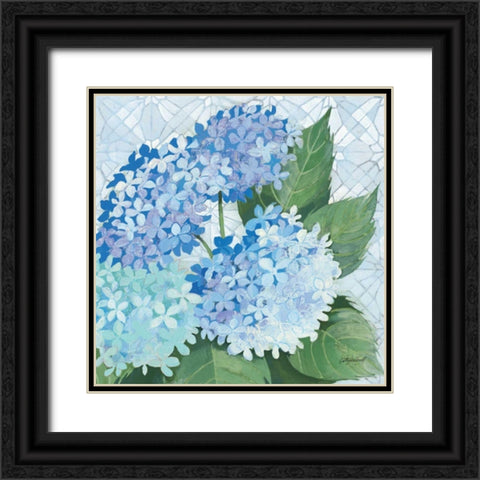 Decorative Hydrangea II Black Ornate Wood Framed Art Print with Double Matting by Lovell, Kathrine