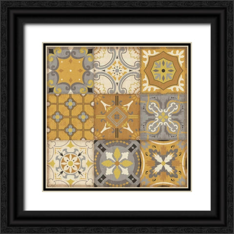 Golden Glow II Black Ornate Wood Framed Art Print with Double Matting by Pela Studio