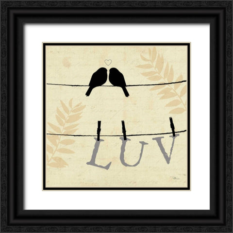 Sweet Tweets II Black Ornate Wood Framed Art Print with Double Matting by Pela Studio