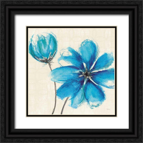 Azure IV Black Ornate Wood Framed Art Print with Double Matting by Charron, Veronique