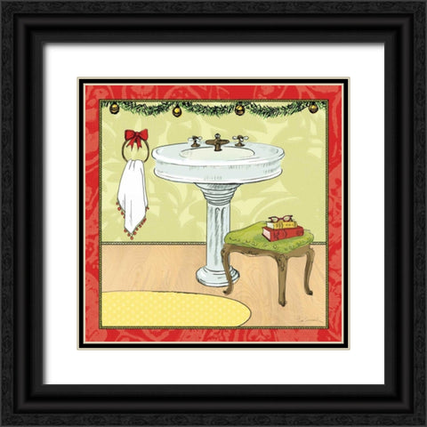 Soak Awhile - Holiday Sink Black Ornate Wood Framed Art Print with Double Matting by Schlabach, Sue