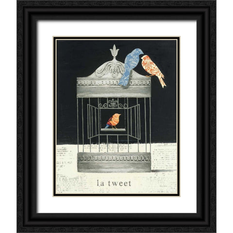 La Tweet Black Ornate Wood Framed Art Print with Double Matting by Adams, Emily