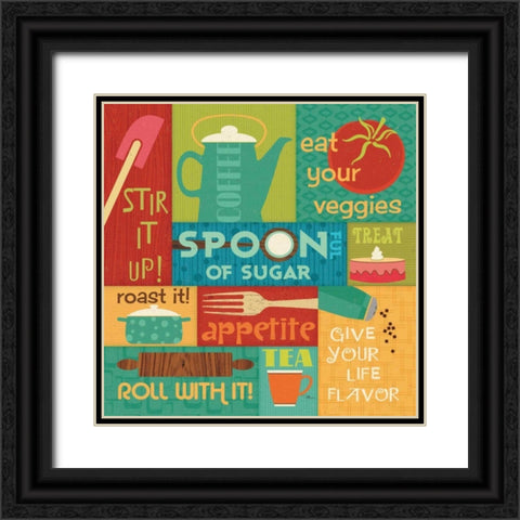 Kitchen It II Black Ornate Wood Framed Art Print with Double Matting by Pela Studio