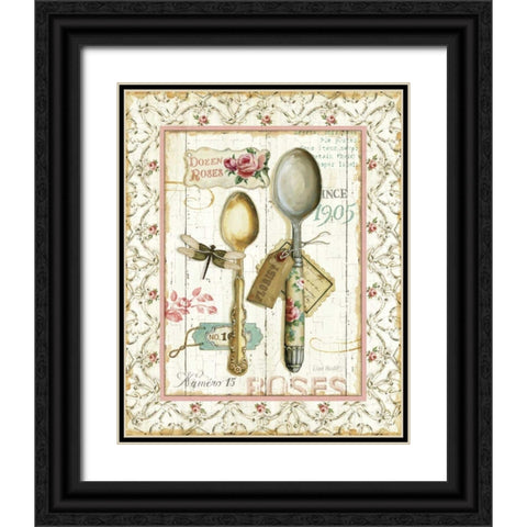 Rose Garden Utensils II Black Ornate Wood Framed Art Print with Double Matting by Audit, Lisa