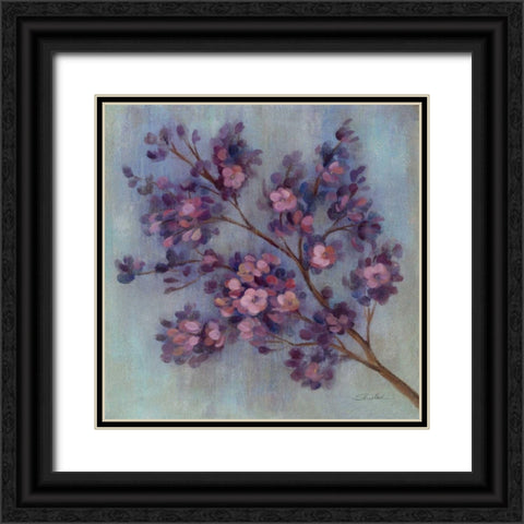 Twilight Cherry Blossoms II Black Ornate Wood Framed Art Print with Double Matting by Vassileva, Silvia