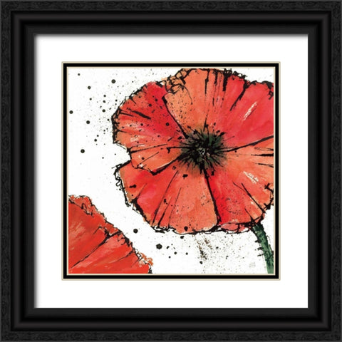 Not a California Poppy on White IV Black Ornate Wood Framed Art Print with Double Matting by Paschke, Chris