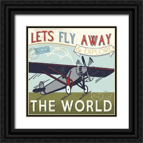 Lets Travel II Black Ornate Wood Framed Art Print with Double Matting by Pela Studio