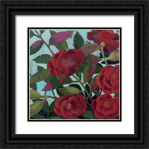Abundant Roses I Black Ornate Wood Framed Art Print with Double Matting by Lovell, Kathrine