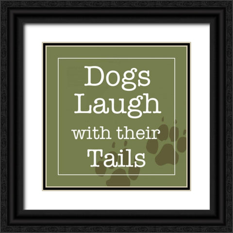 Dogs Laugh with Their Tails Black Ornate Wood Framed Art Print with Double Matting by Wild Apple Studio