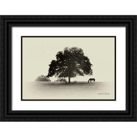 Horses and Trees I Black Ornate Wood Framed Art Print with Double Matting by Van Swearingen, Debra
