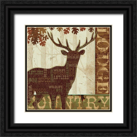 Woodland Words I Black Ornate Wood Framed Art Print with Double Matting by Pela Studio