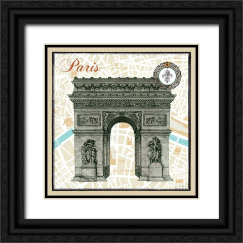 Monuments des Paris Arc Black Ornate Wood Framed Art Print with Double Matting by Schlabach, Sue