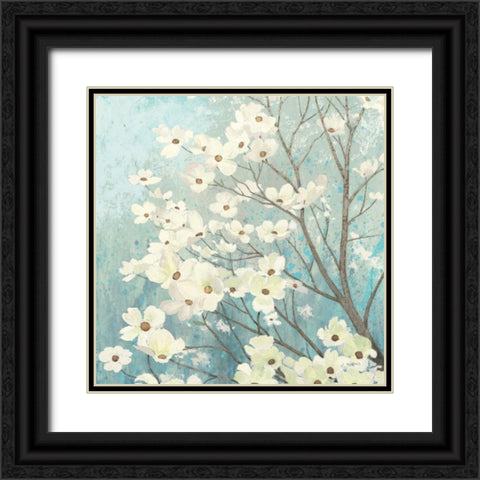 Dogwood Blossoms I Black Ornate Wood Framed Art Print with Double Matting by Wiens, James