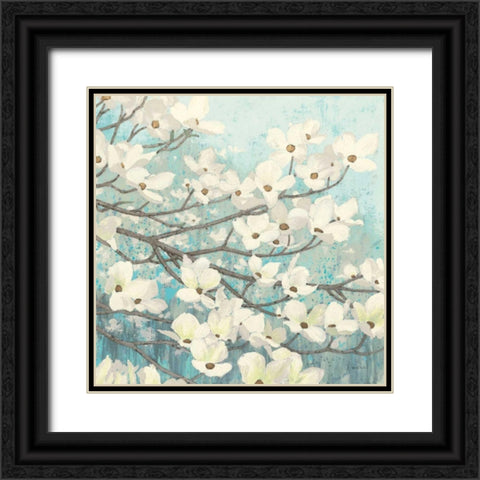 Dogwood Blossoms II Black Ornate Wood Framed Art Print with Double Matting by Wiens, James