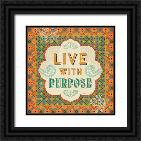 Indian Breeze Words IV Black Ornate Wood Framed Art Print with Double Matting by Pela Studio