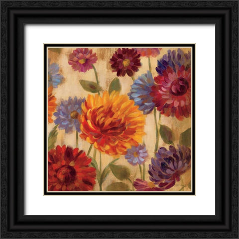 Rainbow Dahlias Crop III Black Ornate Wood Framed Art Print with Double Matting by Vassileva, Silvia