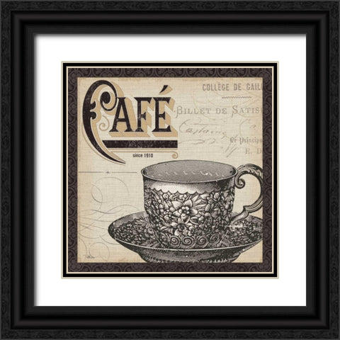 Antique Cafe II with Border Black Ornate Wood Framed Art Print with Double Matting by Pela Studio