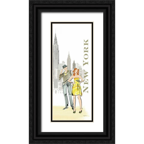 New York Lovers Black Ornate Wood Framed Art Print with Double Matting by Tillmon, Avery