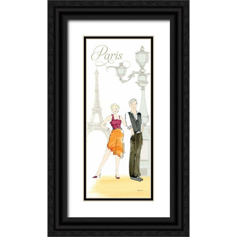 Paris Lovers Black Ornate Wood Framed Art Print with Double Matting by Tillmon, Avery