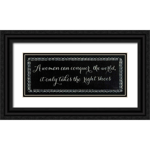 Right Shoes Black Ornate Wood Framed Art Print with Double Matting by Adams, Emily